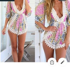 Deep V-neck Romper